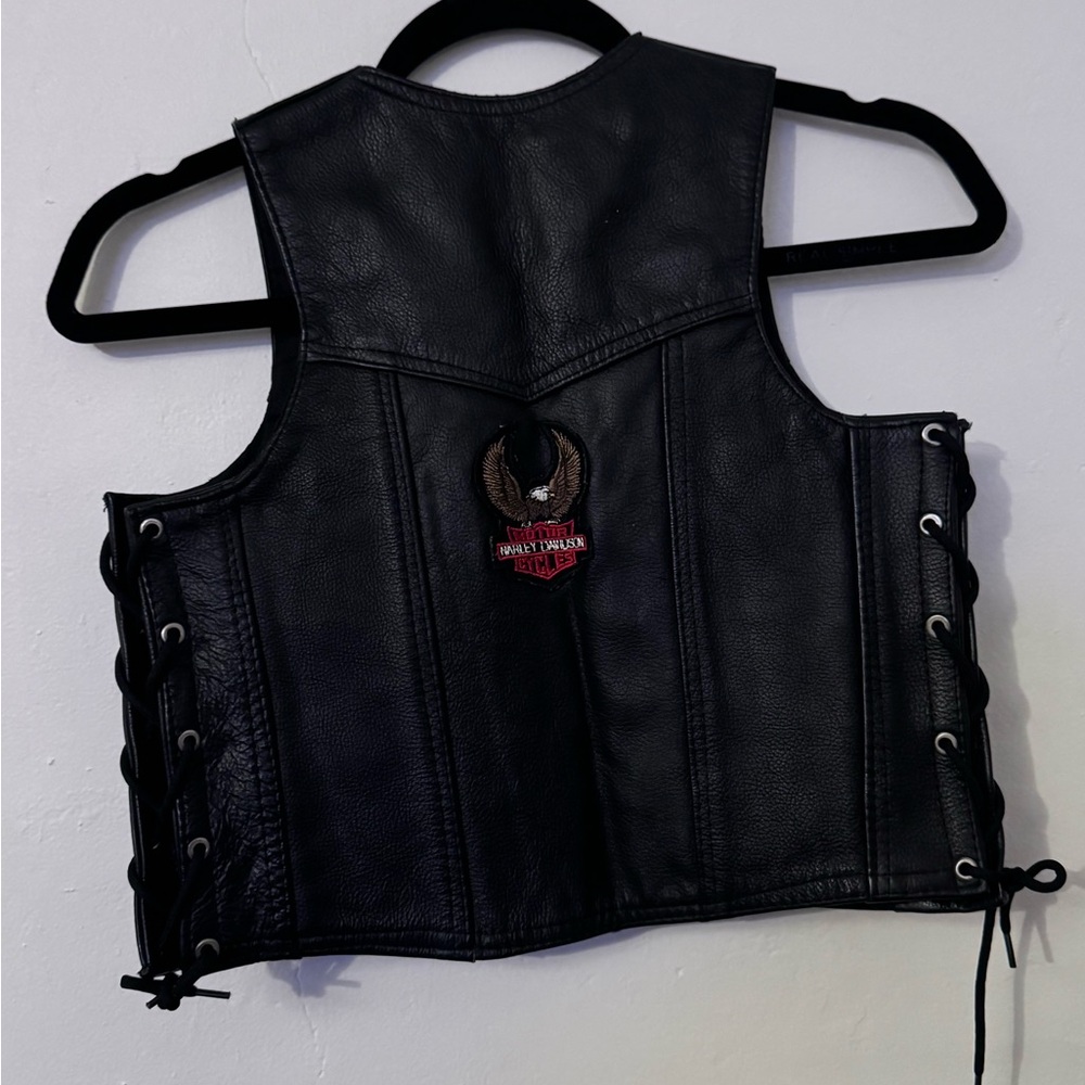 Genuine Leather lace up vest